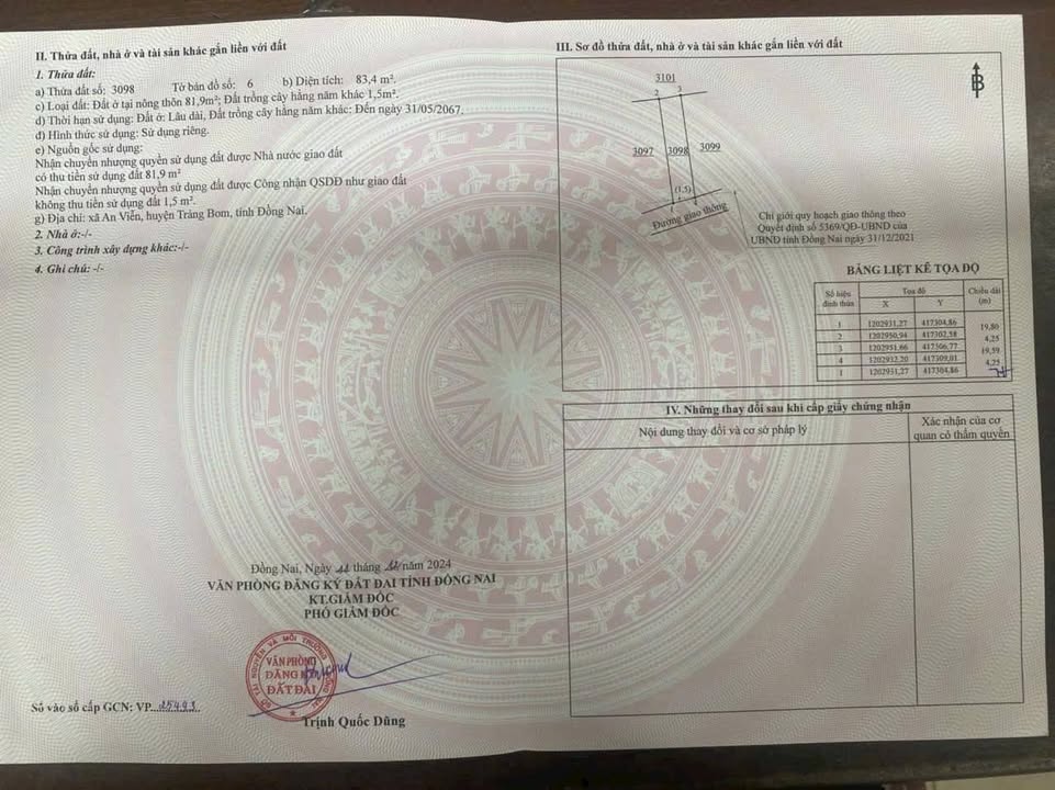 Đất nền An Viễn Trảng Bom 84m² giá 850 triệu - Thổ cư 100%