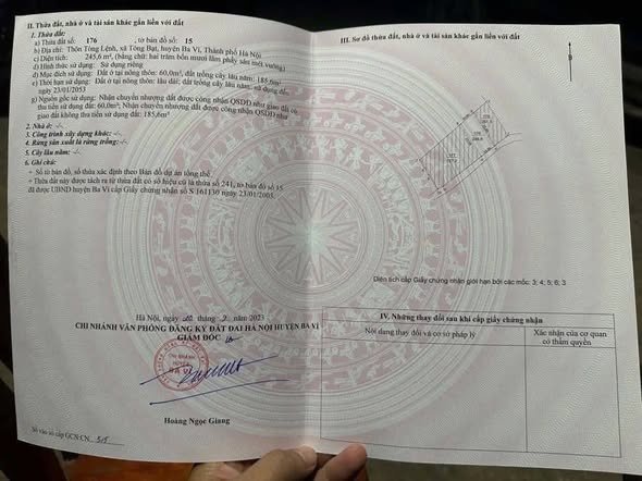 Đất nền Bất Bạt, Ba Vì 245m² giá chỉ 900 triệu - Đầu tư sinh lời ngay!