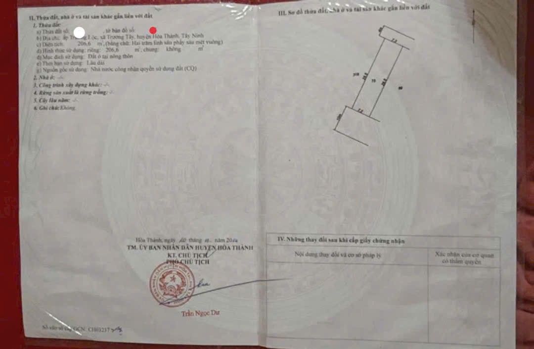 Đất nền Hẻm 43 Nguyễn Văn Linh, Long Hoa, Tây Ninh 199m² - Giá chỉ 1.176 tỷ, thương lượng!