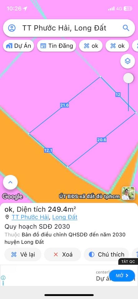 Đất thổ cư Phước Hải, Long Điền 250m² giá 2.5 tỷ - Sổ đỏ chính chủ, gần biển!