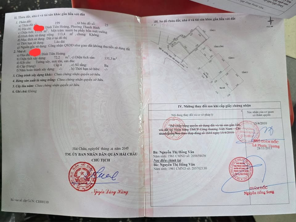 Nhà 3 tầng lô góc Đinh Tiên Hoàng, Hải Châu 115m² - Dòng tiền ổn định 17 triệu/tháng!