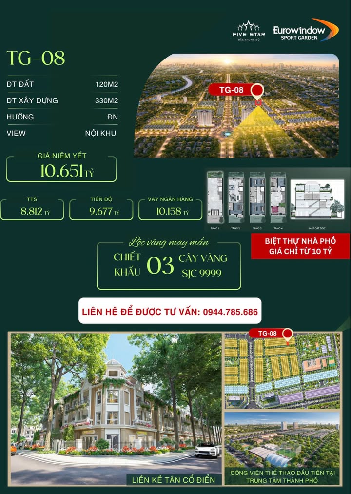 Nhà phố Eurowindow Sport Garden Vinh 120m² - Cơ hội đầu tư hiếm có!