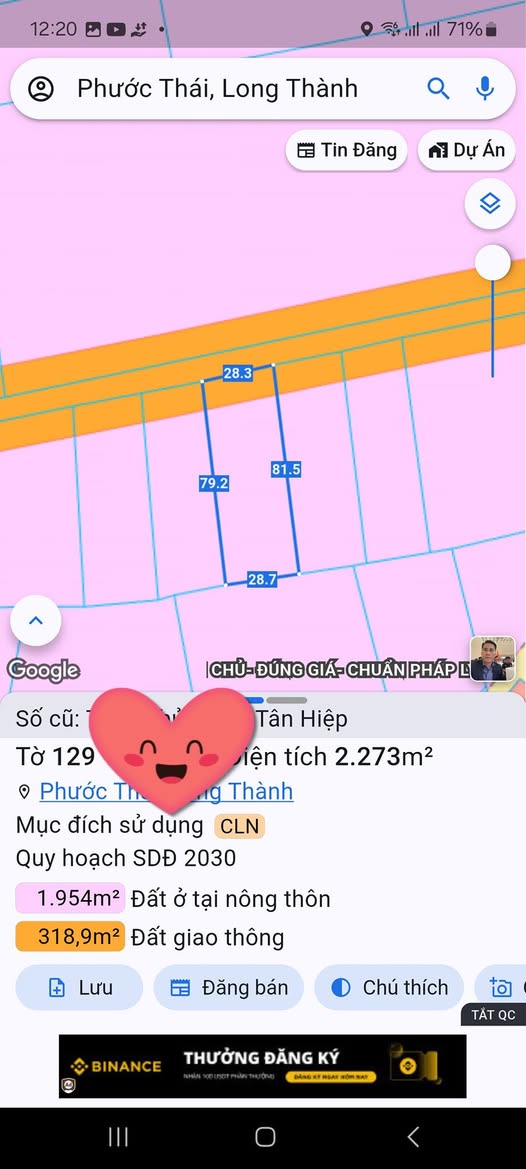 Đất nền Tân Hiệp Long Thành 2173m² giá 8 tỷ - Gần sân bay Quốc tế Long Thành