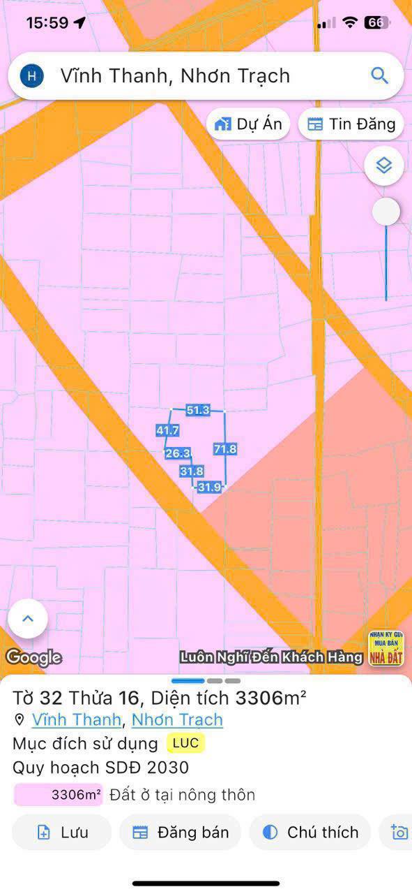 Đất nền Vĩnh Thanh, Nhơn Trạch 3306m² giá chỉ 3.168 tỷ - Cơ hội đầu tư nhanh!