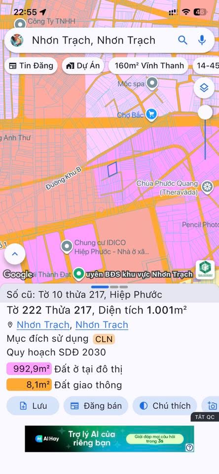 Đất nền Nhơn Trạch 1001m² - Vị trí đẹp, giá tốt cho nhà đầu tư