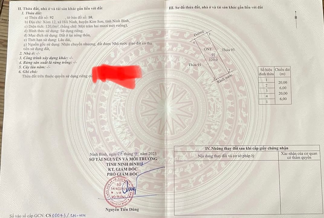 Đất nền Hồi Ninh Kim Sơn 120m² giá 990 triệu - Phong thủy siêu đẹp!