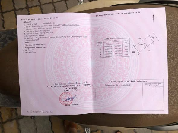 Đất Trần Lãm, TP. Thái Bình 40m² giá 900 triệu - Đổ ô tô cửa