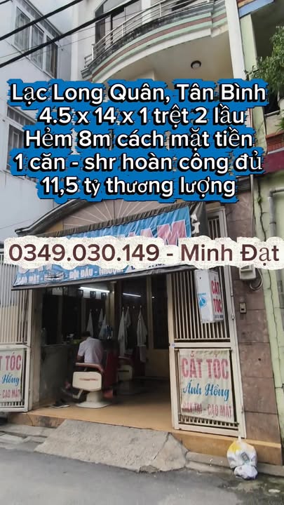 Nhà mặt tiền hẻm thông 8m Lạc Long Quân 63m² giá 11.5 tỷ - Đầu tư sinh lời ngay!