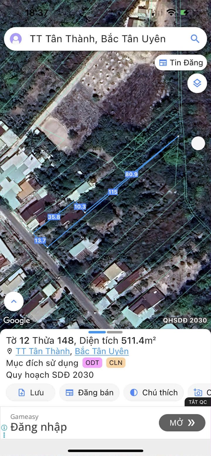 Đất thổ cư chính chủ tại Tân Uyên, Bình Dương 511,4m² - Giá chỉ 3,3 tỷ thương lượng!