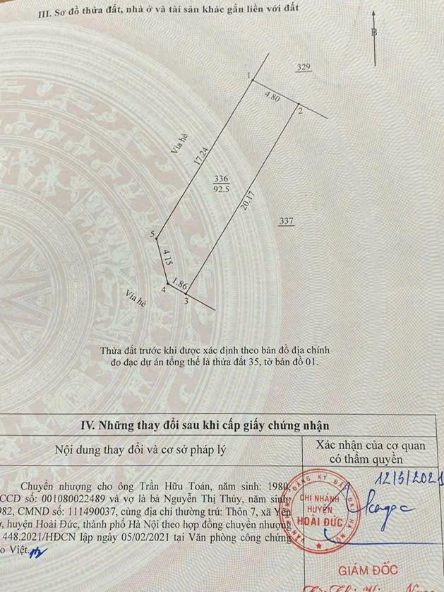 Đất nền lô góc Hoài Đức 92m² giá 13.018 tỷ - Cơ hội đầu tư sinh lời bền vững!