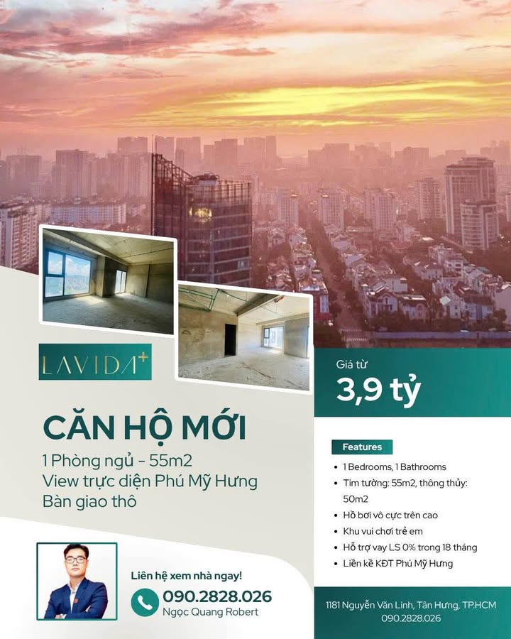 Căn hộ Lavida Plus Quận 7 55m² giá 4.333 tỷ - Nhận nhà ngay chỉ 30% vốn!