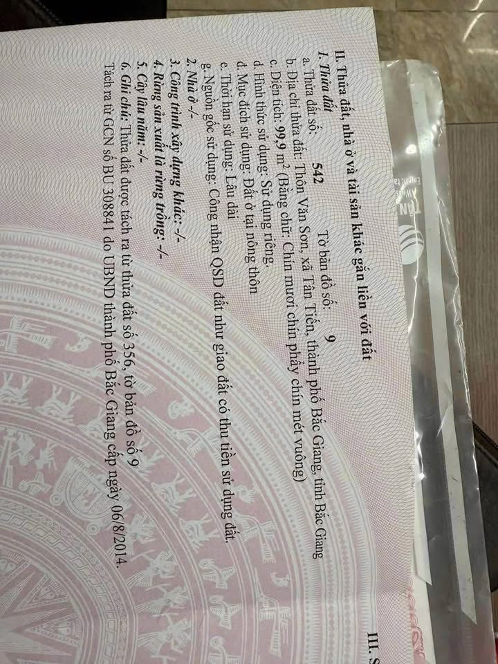 Đất nền thôn Vân Sơn, xã Tân Tiến, Bắc Giang 99,9m² - Giá thỏa thuận hấp dẫn!