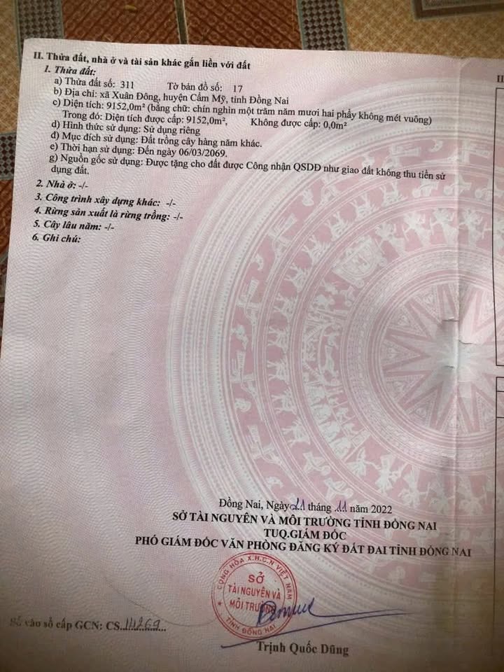 Đất nền 9152m² tại Xuân Đông, Đồng Nai giá chỉ 7xx triệu - Tiềm năng đầu tư lớn!