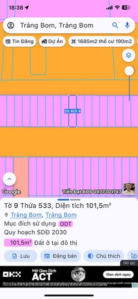 Đất nền Trảng Bom 100m² giá 2 tỷ - 2 mặt tiền, cơ hội đầu tư hấp dẫn!