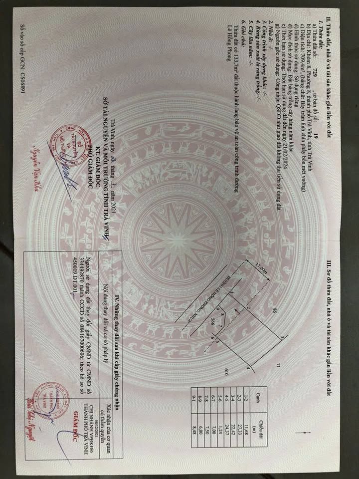 Đất nền mặt tiền đường Lê Hồng Phong, Trà Vinh 855m² - Giá chỉ 6.75 tỷ!