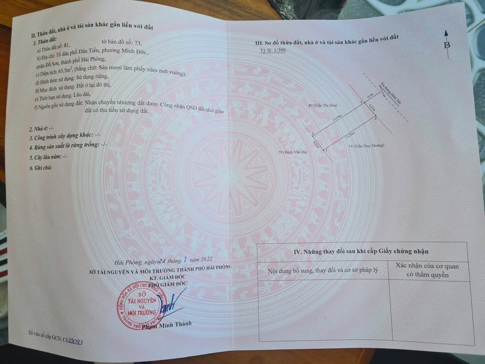 Lô đất đẹp tại TDP Dân Tiến - Phường Nam Đồ Sơn 65,5m² chỉ 1,7 tỷ - Cơ hội đầu tư tuyệt vời!