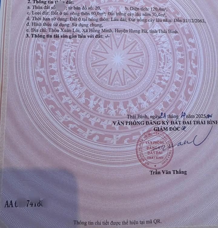 Đất nền Hồng Minh 120m² giá chỉ 1 tỷ - Cơ hội đầu tư tuyệt vời!