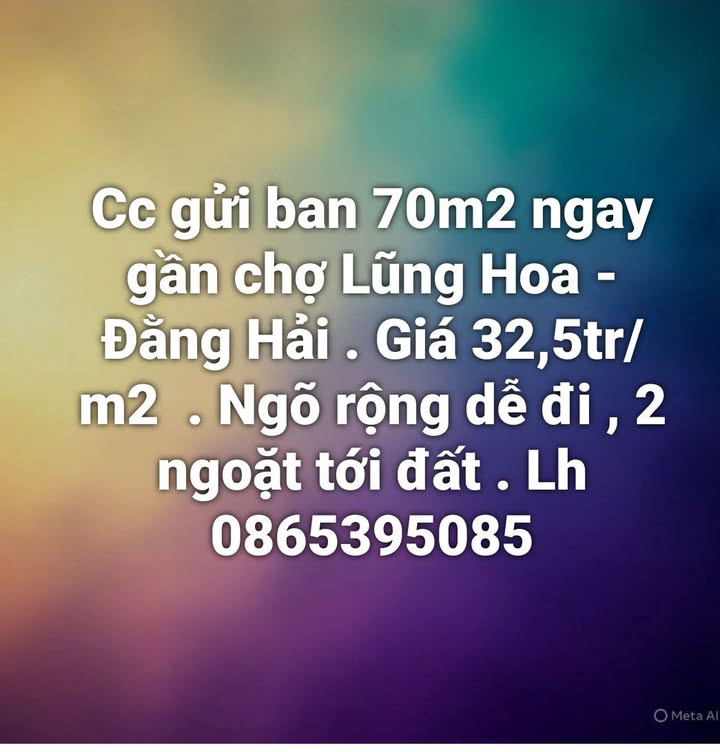 Đất nền Đằng Hải 70m² giá 2.275 tỷ - Gần chợ Lũng Hoa, ngõ rộng dễ đi!