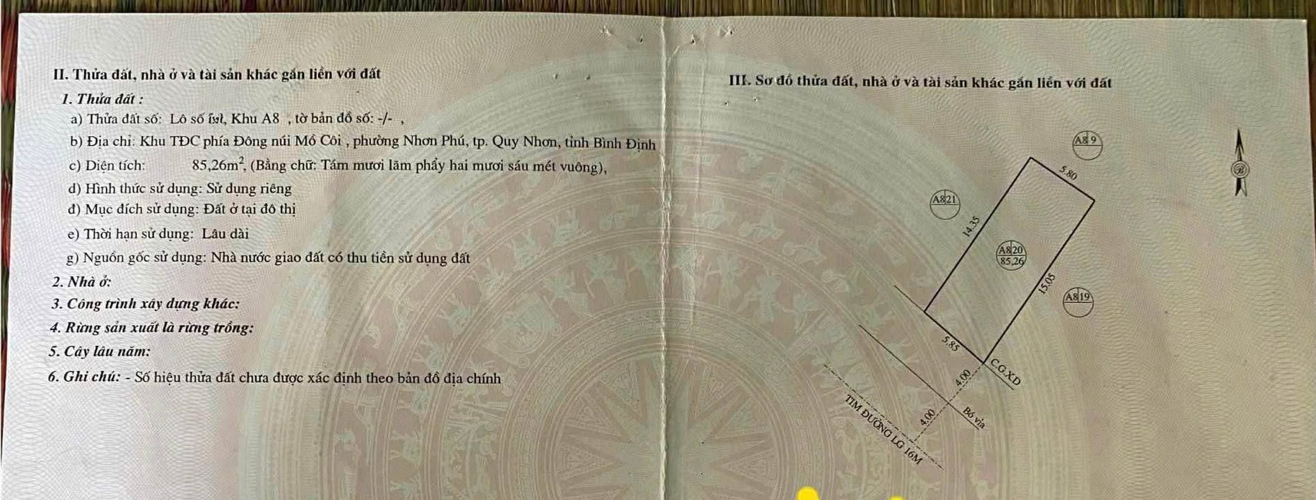 Lô Đất Kinh Doanh Mặt Tiền Nhơn Phú 85m² Giá Chỉ 2.55 Tỷ - Cơ Hội Vàng Đầu Tư!