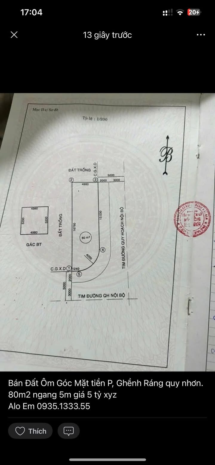 Nhà mặt tiền 1,5 tầng Phường Ghềnh Ráng Quy Nhơn 80m² giá 5.6 tỷ - Sổ đỏ chính chủ!