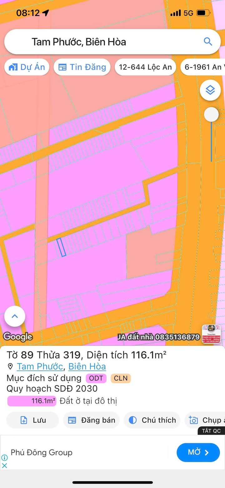 Đất thổ cư 115m² tại Quốc lộ 51, Tam Phước - Giá chỉ 1.1 tỷ, chính chủ bán gấp!