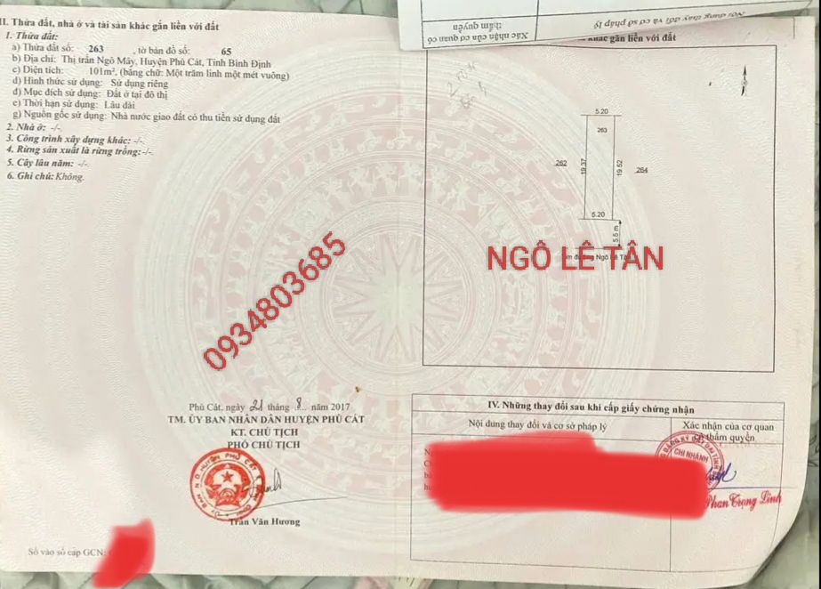 Đất nền Ngô Lê Tân, Phù Cát 101m² giá 1 tỷ - Lợi nhuận đầu tư hấp dẫn!