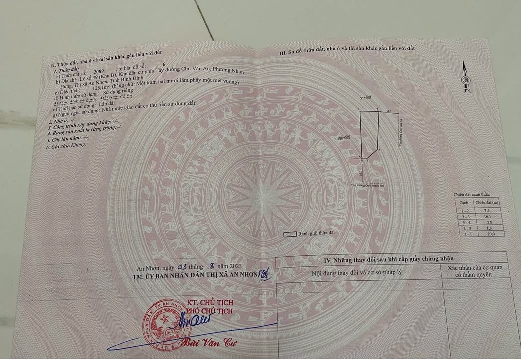 Đất nền chính chủ Chu Văn An, An Nhơn 116.5m² giá 1.5 tỷ - Cần bán gấp!