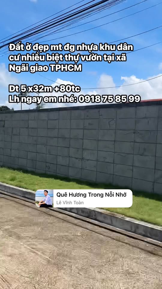 Đất nền xã Bình Ba, Châu Đức, Bà Rịa - Vũng Tàu 160m² giá 790 triệu - Sổ đỏ chính chủ, pháp lý rõ ràng!