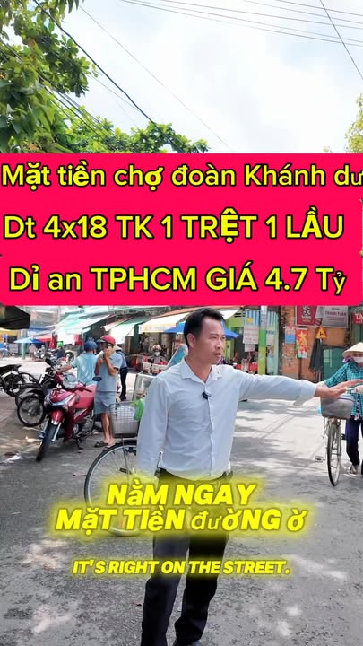 Nhà mặt tiền Trần Khánh Dư Dĩ An 72m² giá 3.7 tỷ - Đầu tư sinh lời ổn định!