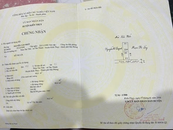 Bán đất Tân Thành, Dương Kinh, Hải Phòng 90m² giá 2 tỷ - Mặt ngõ rộng, khu dân cư đông đúc!