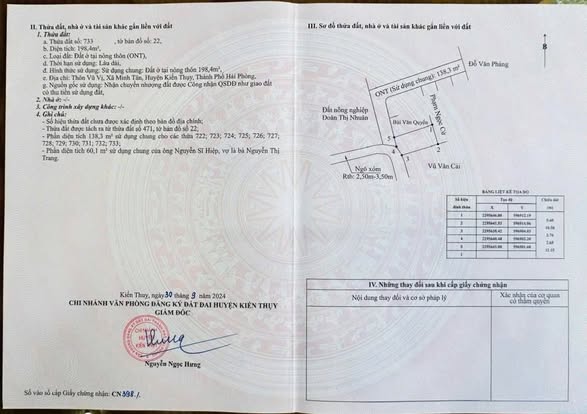 Bán lô đất tại Minh Tân, Kiến Thụy, Hải Phòng 60,1m² - Ngõ ô tô 7 chỗ vào tận nơi!