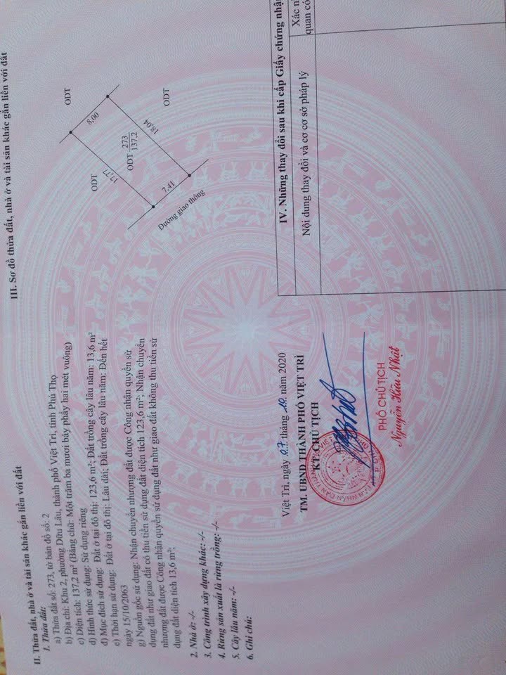 Đất nền đầu tư tại Dữu Lâu, Việt Trì 137.2m² giá 1 tỷ - Hướng Tây Nam, ô tô vào tận nơi!