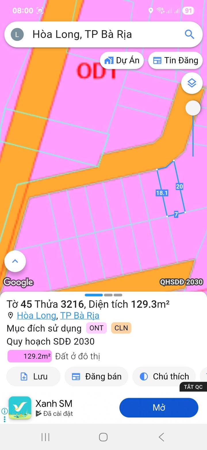 Đất nền Hòa Long Bà Rịa 129,3m² giá 2.15 tỷ - Sổ hồng chính chủ, thương lượng nhẹ!