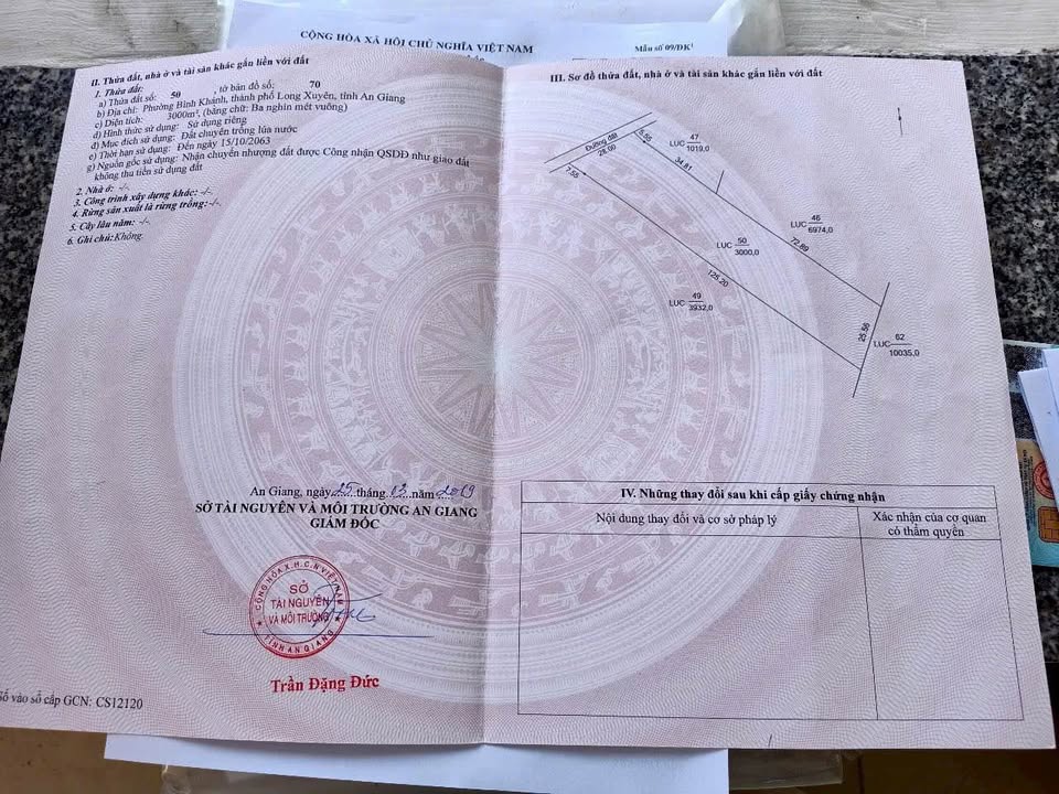 Đất nền mặt tiền Sơn Bò, Bình Khánh, Long Xuyên 3000m² - Giá chỉ 3 tỷ!