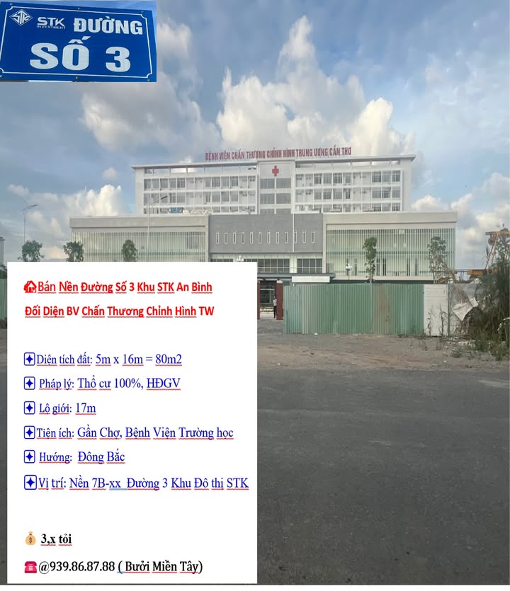 Đất nền 7C-XX Đường Số 3, An Bình, 80m² giá 3 tỷ - Đối diện Bệnh viện S.I.S!
