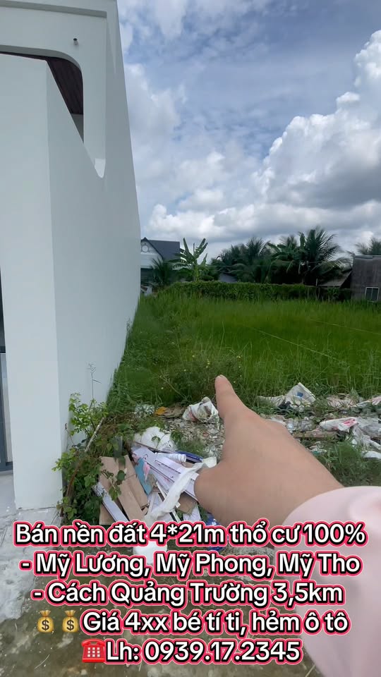 Đất nền Mỹ Lương - Tiền Giang 84m² giá chỉ 4xx triệu - Đầu tư sinh lời ngay!