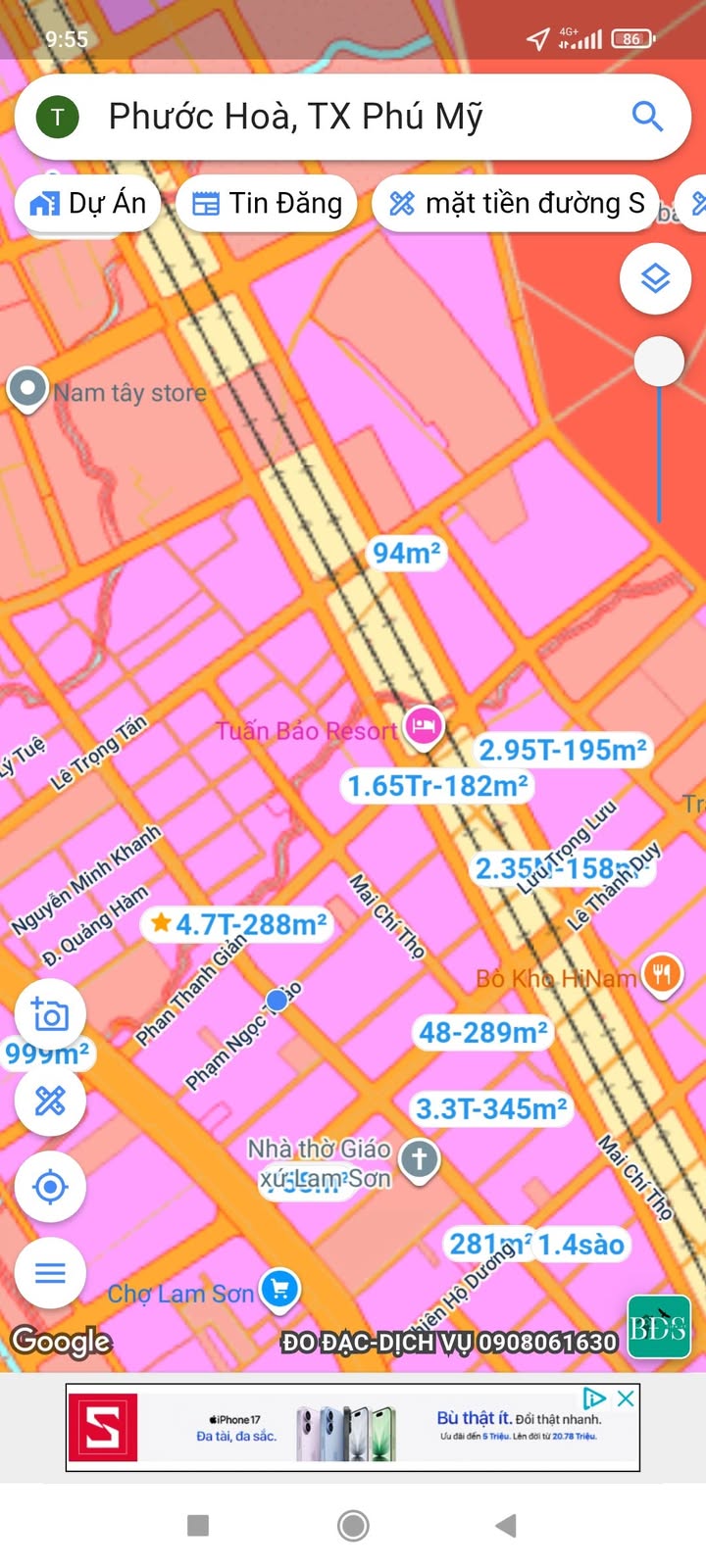 Đất thổ cư Phước Hòa, Phú Mỹ 12,000m² - Sổ đỏ chính chủ, mặt tiền đẹp!