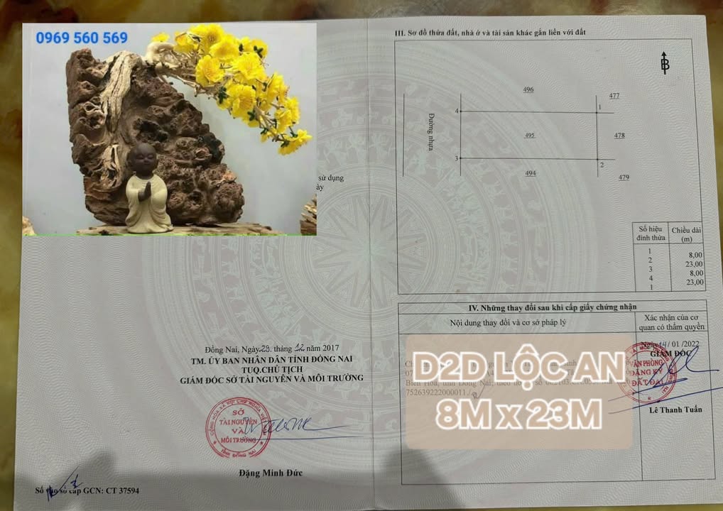 Đất nền D2D Lộc An 184m² chỉ 3.6 tỷ - Cơ hội đầu tư sinh lời ngay lập tức!