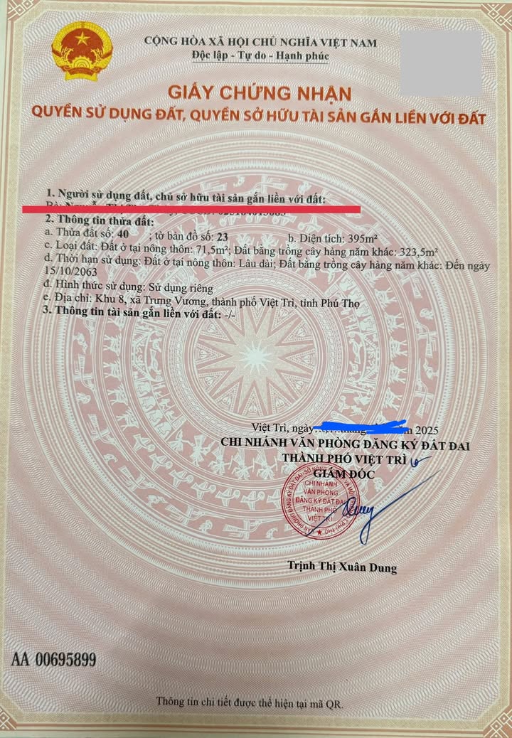 Đất thổ cư Khu 8 Trưng Vương 395m² giá 12.5 tỷ - Cơ hội đầu tư tuyệt vời!