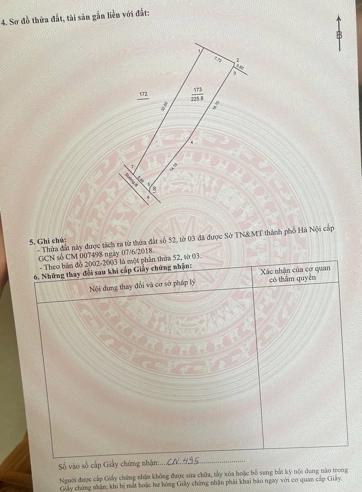 Đất nền 226m² tại Thôn Yên Mỹ, Phường Tùng Thiện - Giá chỉ 1.55 tỷ, ô tô vào tận nơi!