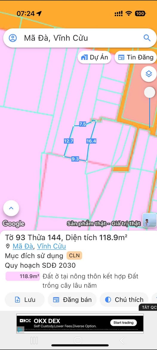 Lô đất 400m² Mã Đà, Vĩnh Cửu giá chỉ 350 triệu - Đầu tư sinh lời hoặc nghỉ dưỡng lý tưởng!