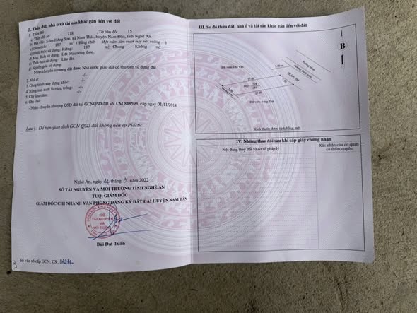 Đất thổ cư Nam Thái, Nam Đàn 187m² - Đường nhựa rộng ô tô tránh nhau!