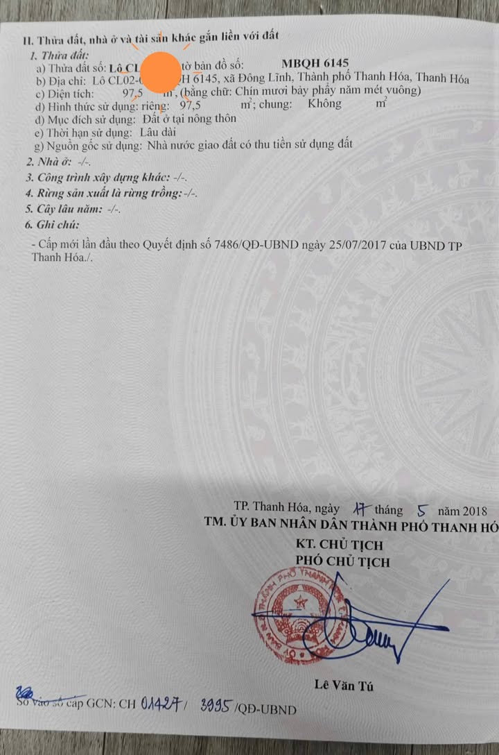 Đất nền đẹp phường Phú Sơn, TP. Thanh Hóa 100m² giá 2.7 tỷ - Tiềm năng sinh lời cao!