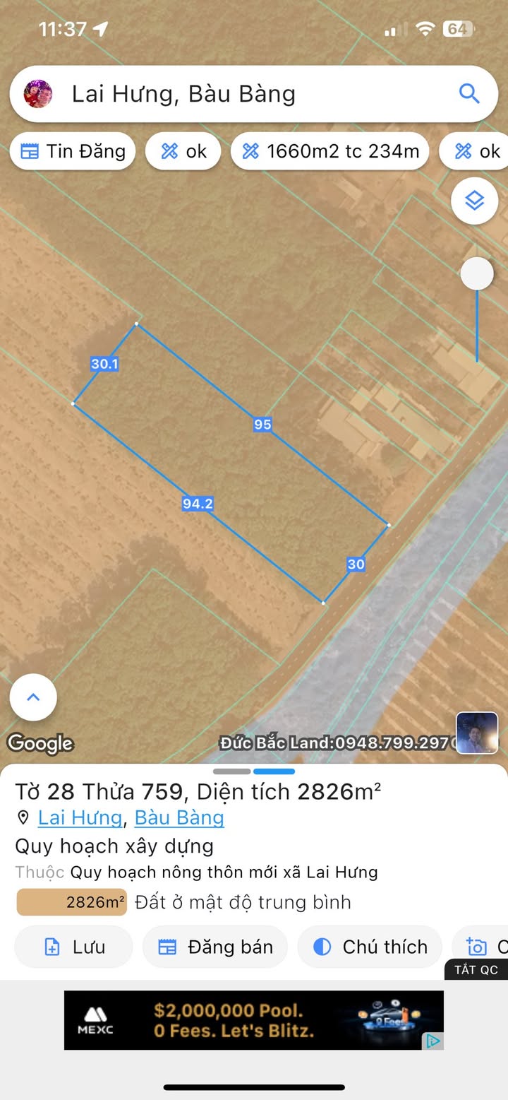 Đất nền Bến Cát Bình Dương 2850m² giá 6 tỷ - Đường lớn thuận tiện kinh doanh!