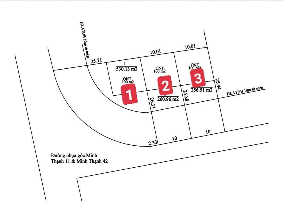 Đất nền lô góc tại Minh Thạnh, Dầu Tiếng - Diện tích 531m², giá 879 triệu!