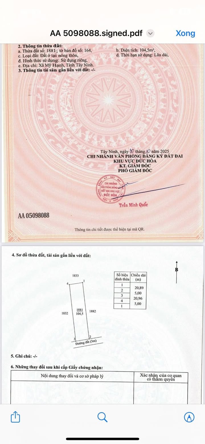 Đất nền chính chủ ấp 4, Đức Hòa Đông 105m² giá 790 triệu - Đầu tư sinh lời nhanh!