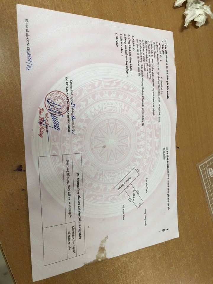 Đất nền mặt đường Tân Lập, Dương Kinh 171m² giá 20 triệu/m² - Đầu tư sinh lời lý tưởng!