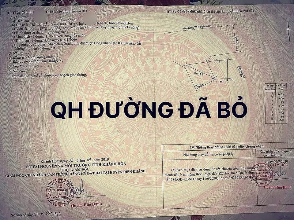 Đất mặt tiền Võ Nguyên Giáp, Diên Khánh 1009m² giá 35.3 tỷ - Đầu tư tiềm năng sinh lời!