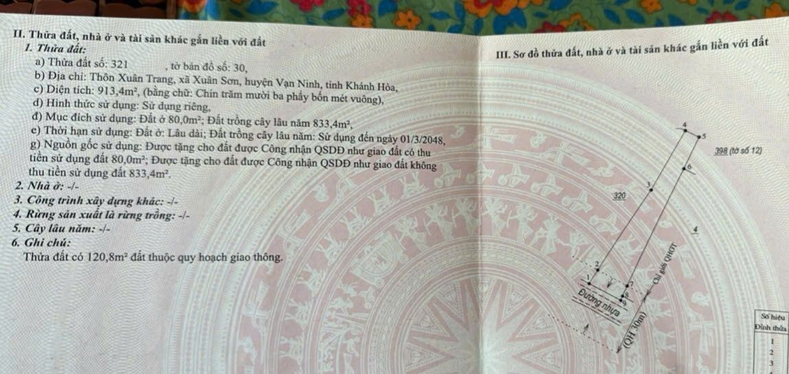 Đất nền Xuân Sơn Vạn Ninh 913m² giá 2.5 tỷ - Đầu tư sinh lời bền vững!