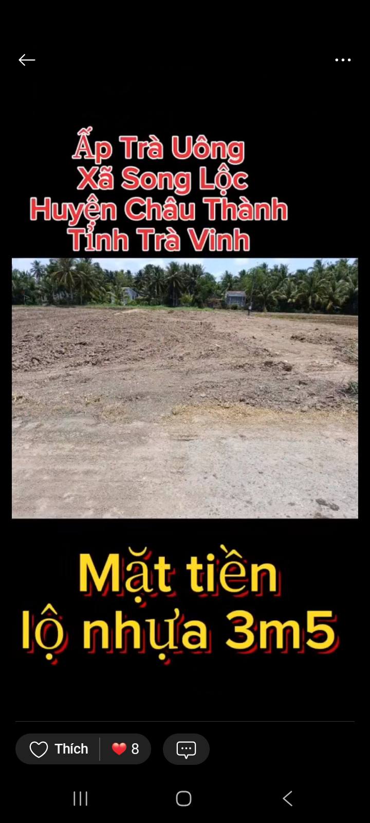 Đất nền 540m² xã Song Lộc, Châu Thành, Trà Vinh - giá chỉ 350 triệu, pháp lý rõ ràng!